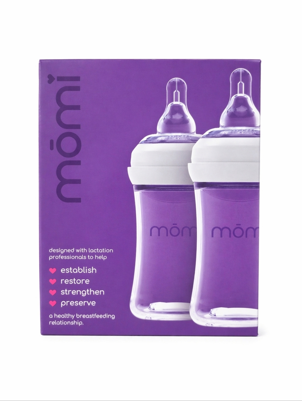 MOMI Baby Bottles Set in Grey - 2 Pack